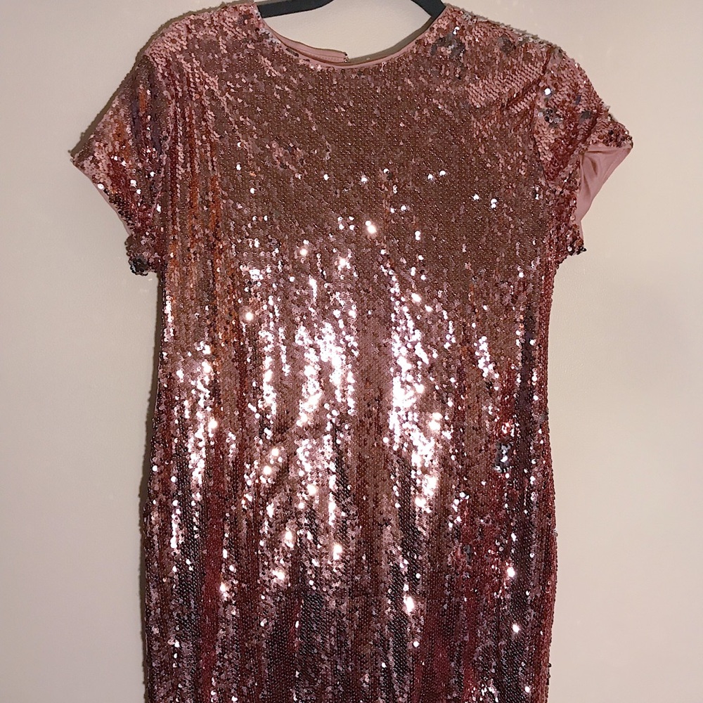 Pink sequin party dress